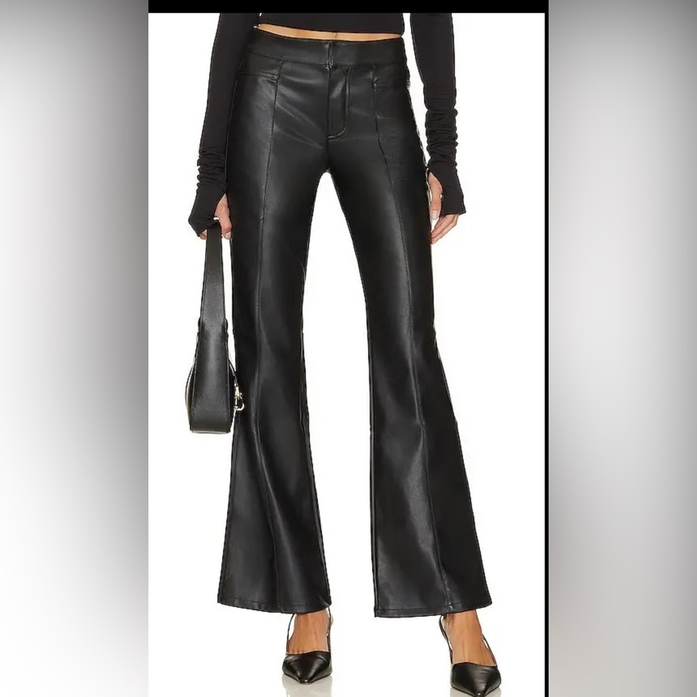 FREE PEOPLE x We The Free Uptown High Rise Black  Faux Leather Pant size 4 - Picture 6 of 10